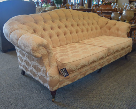 Tufted Victorian Damask Sofa - Image 2