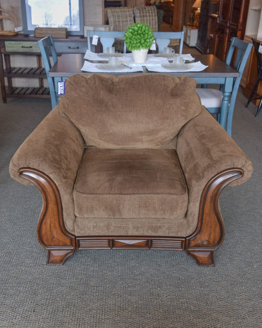 Brown Ashley Chair & Ottoman - Image 3