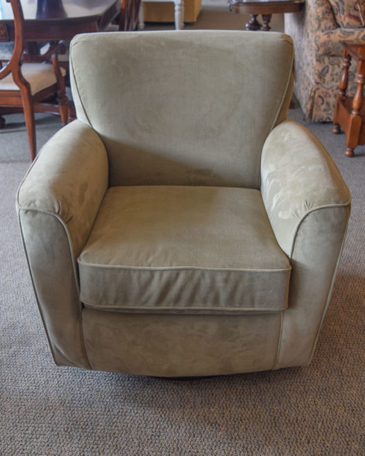 Sage Green Velvet Swivel Chair