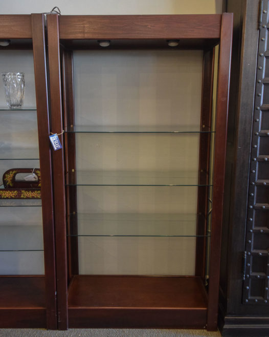 Dark Wood Glass Display Shelf