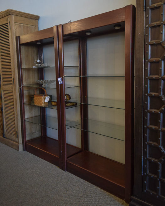 Dark Wood Glass Display Shelf - Image 3