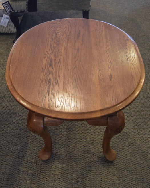 Oak Oval One Drawer End Table