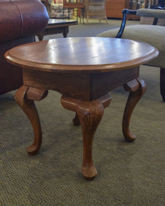 Oak Oval One Drawer End Table - Image 2