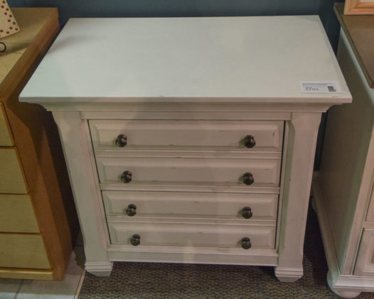 White Distressed Nightstand
