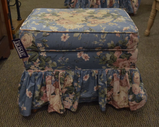 Blue Floral Ottoman - Image 2