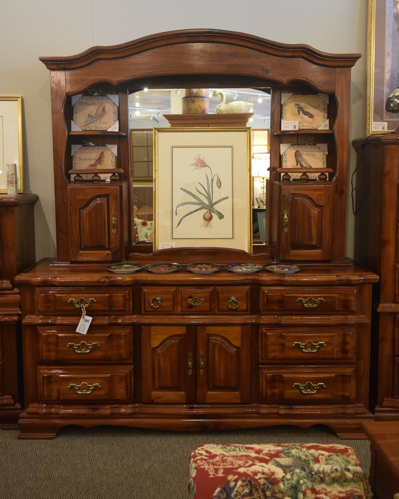 Pine Dresser w/Mirror & Hutch | New England Home Furniture ...
