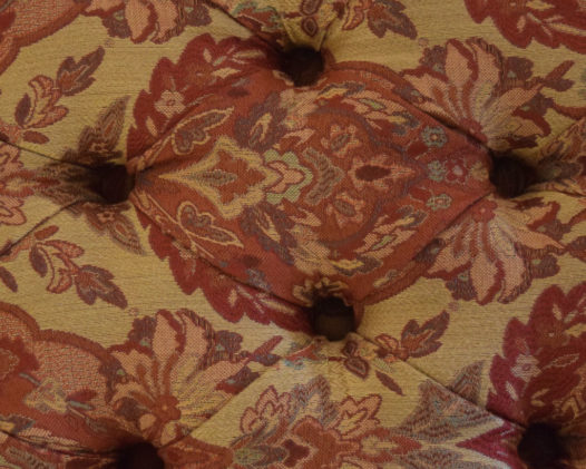 Ethan Allen Red/Gold Ottoman - Image 3