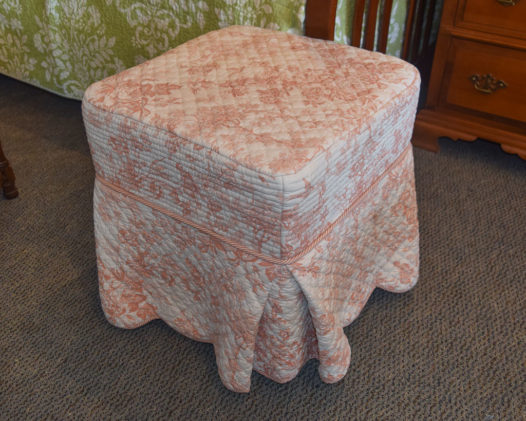 Pink Toile Ottoman