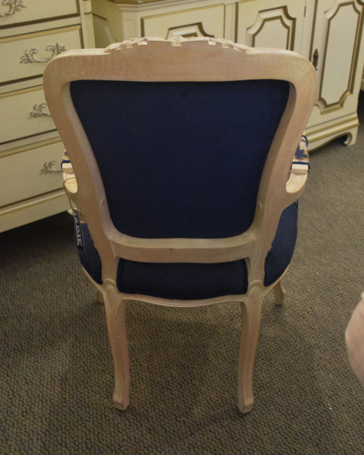 Blue Embroidered Accent Chair - Image 3