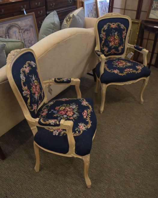 Blue Embroidered Accent Chair - Image 5