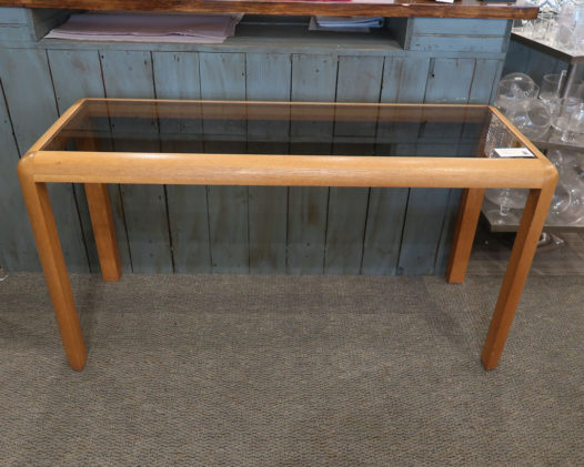 Oak Glass Top Sofa Table