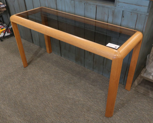 Oak Glass Top Sofa Table - Image 2