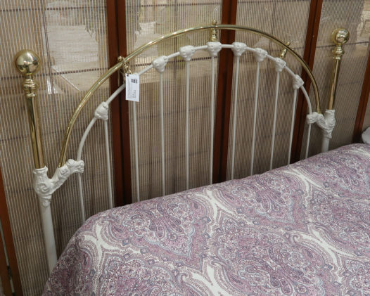 Full Cream & Brass Headboard - Image 2