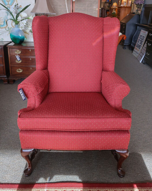 Red & Gold Wingback Chair