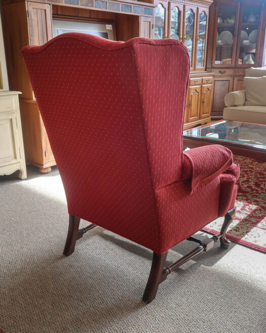 Red & Gold Wingback Chair - Image 3