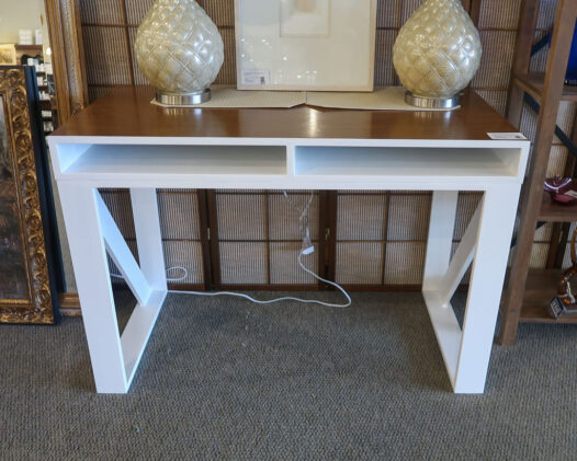 Custom Walnut Top White Desk
