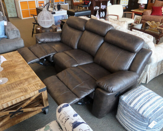 Abbyson Leather Reclining Sofa - Image 2