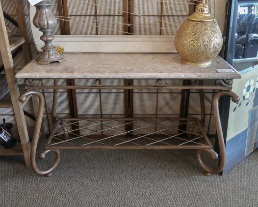 Faux Marble Metal Buffet Table