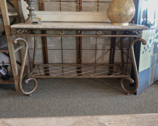 Faux Marble Metal Buffet Table - Image 2