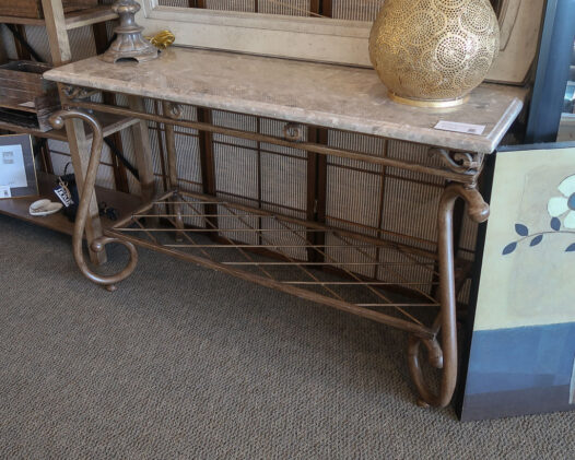 Faux Marble Metal Buffet Table - Image 3