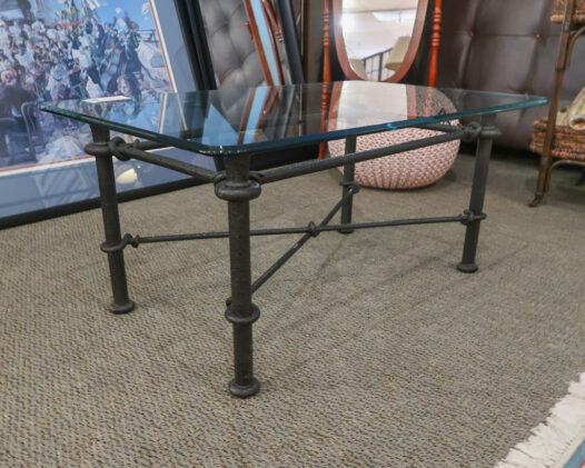 Glass Top Iron Coffee Table - Image 2