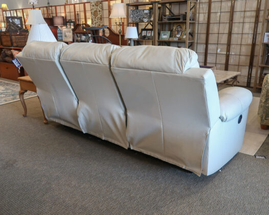 Beige Leather Reclining Sofa - Image 3