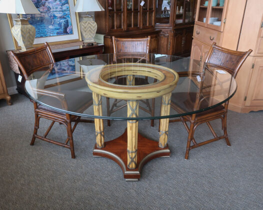 Pier 1 Glass Bamboo Dining Set - Image 2