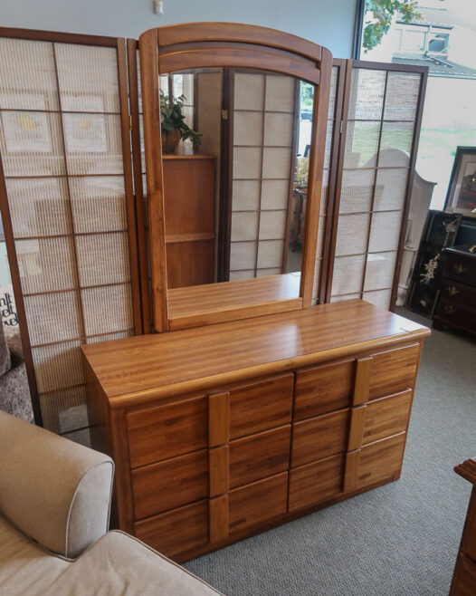 Wood Dresser with Mirror