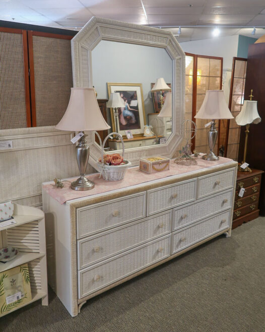 Wicker Dresser with Mirror
