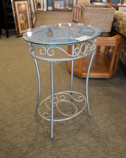 Oval Glass Top Accent Table - Image 2