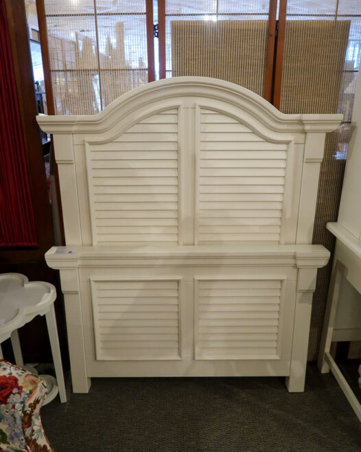 Antique White Shutter Twin Bed