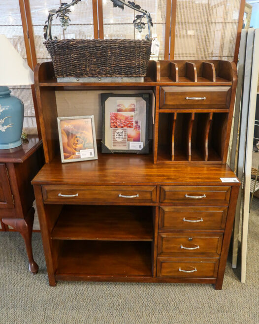 Wood Desk with Hutch