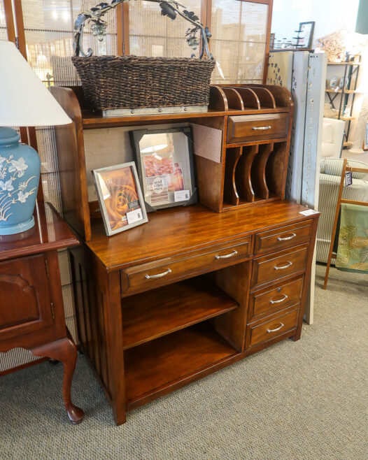 Wood Desk with Hutch - Image 2