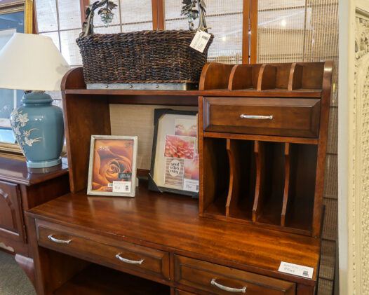 Wood Desk with Hutch - Image 4