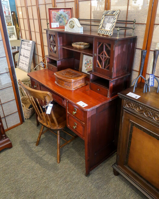 Antique Mahogany Desk/Hutch - Image 2