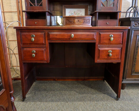 Antique Mahogany Desk/Hutch - Image 4