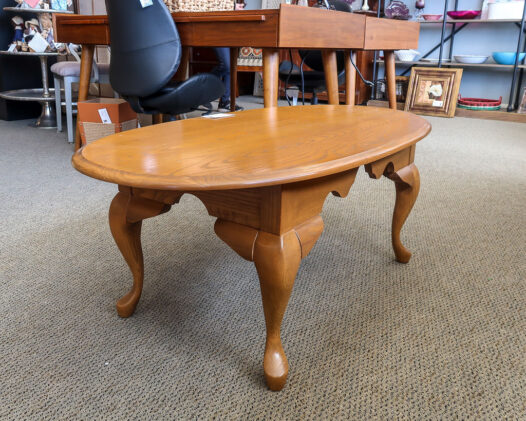 Oval Oak Coffee Table - Image 3