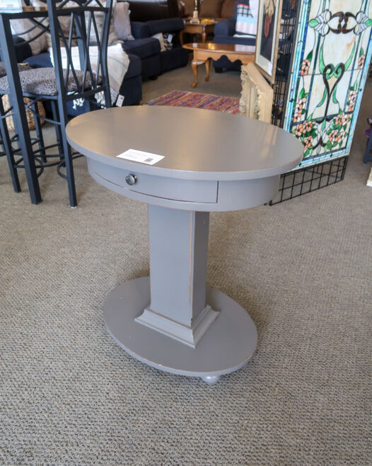 Grey Oval Accent Table