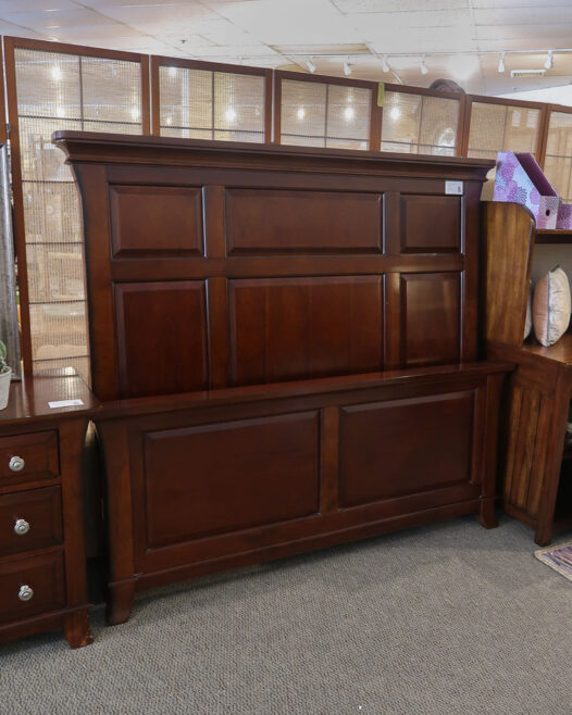 Dark Wood Queen Panel Bed