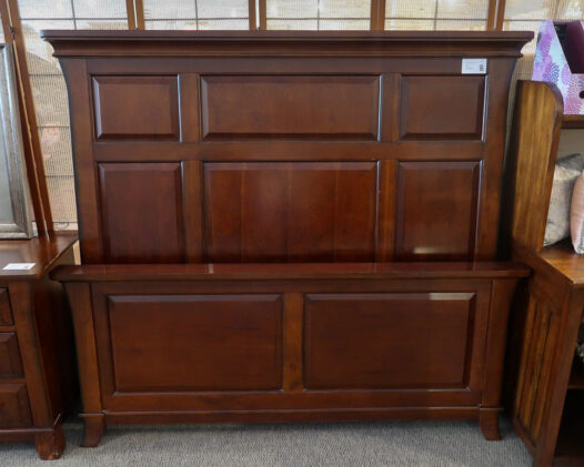 Dark Wood Queen Panel Bed - Image 3