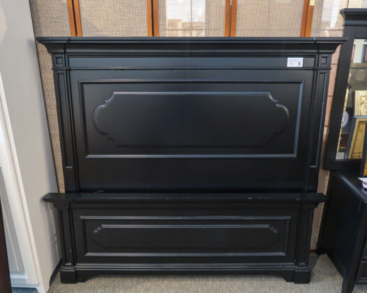 Black Wood Queen Bed- As Is