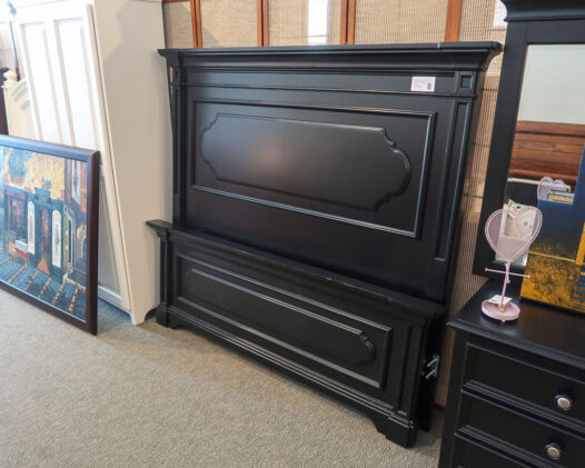 Black Wood Queen Bed- As Is - Image 2