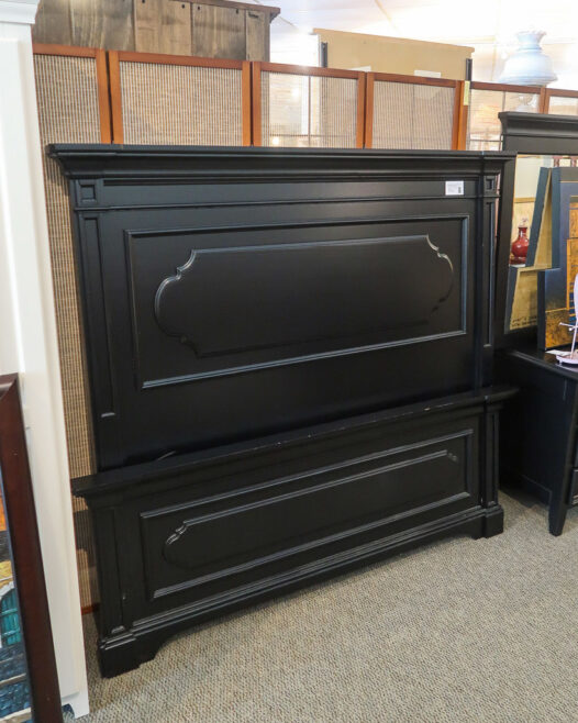 Black Wood Queen Bed- As Is - Image 3