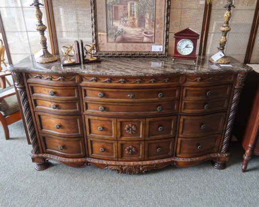 Ornate Dark Finish Dresser