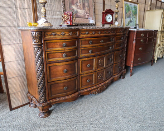 Ornate Dark Finish Dresser - Image 2