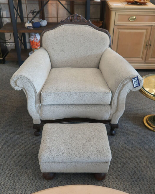 Upholstered Chair with Ottoman