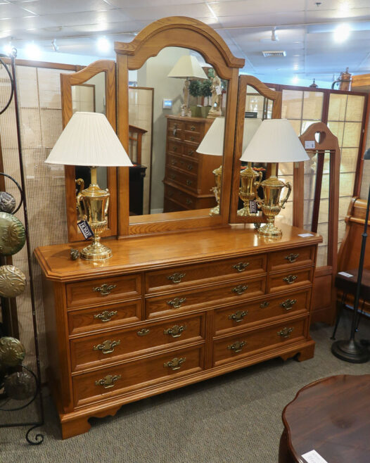 Bassett Oak Dresser w/ Mirror