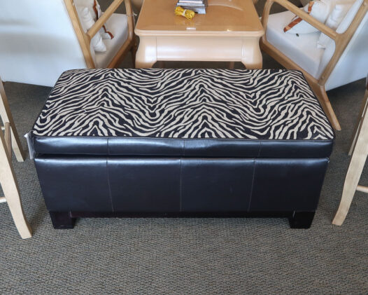 Zebra Motif Storage Ottoman