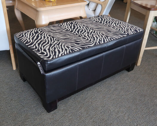 Zebra Motif Storage Ottoman - Image 2