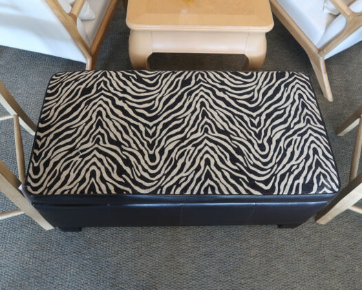 Zebra Motif Storage Ottoman - Image 3